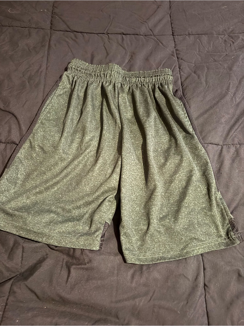 Kids Olive Green Athletic Shorts